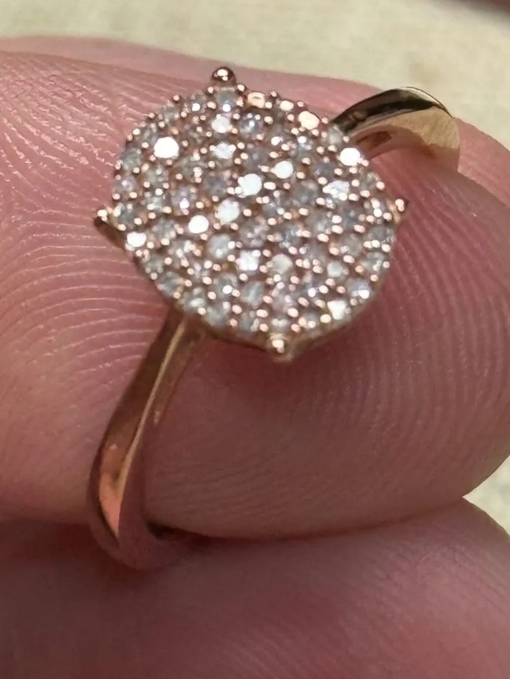 Djoy Rose Gold Over Sterling Silver 0.25 TCW Pink Diamond Ring SZ 8 - Picture 5 of 5